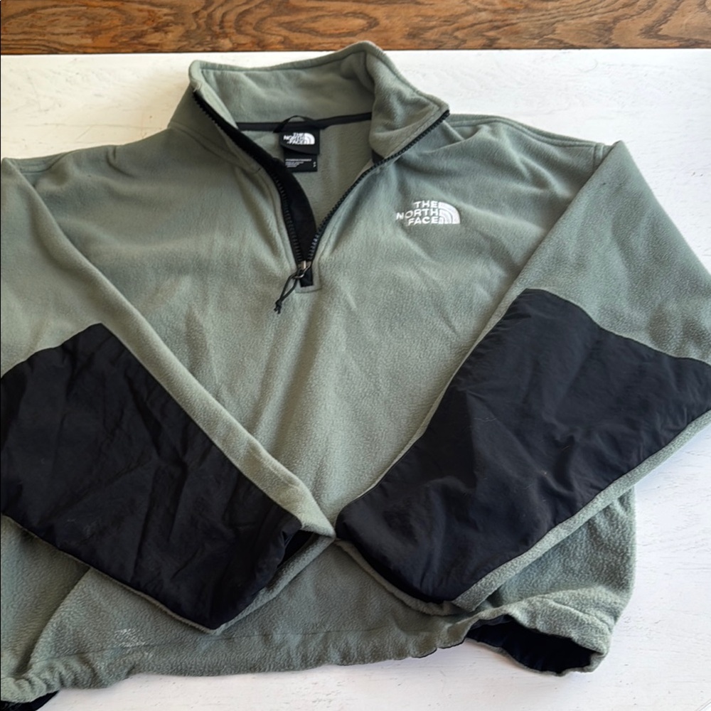 The North Face Olive and Black Fleece Jacket